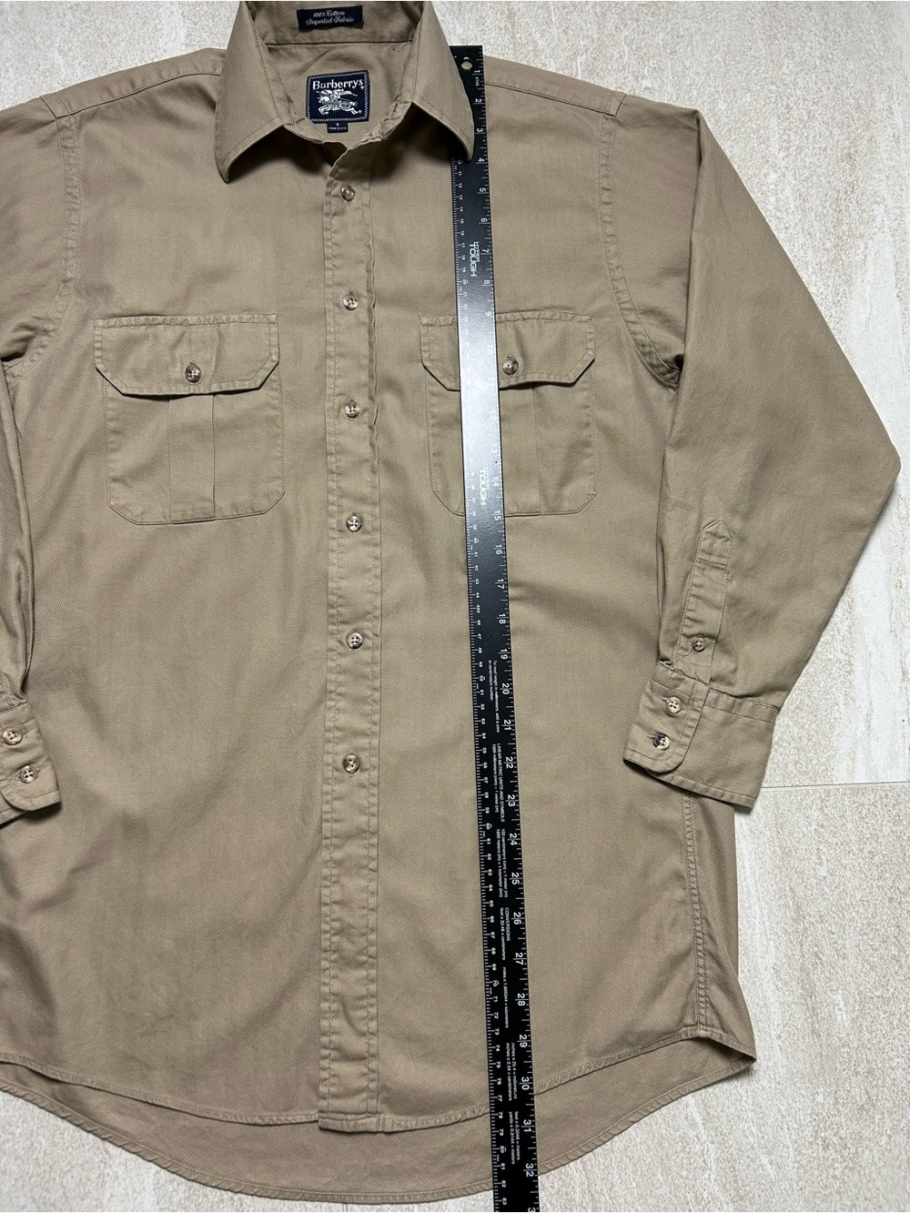 BURBERRYS SAFARI/UTILITY BUTTON DOWN DUAL CHEST POCKETS SIZE SMALL - Picture 9 of 9